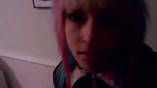 Kinky amateur emo girl is pissing in the shower