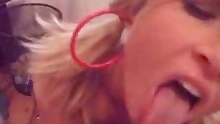 Insatiable blonde licks my dick like sweet lolly pop