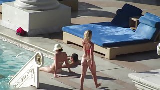 Las Vegas Pool Voyeur - PAWG in White Thong