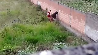 immature couple caught fucking outside