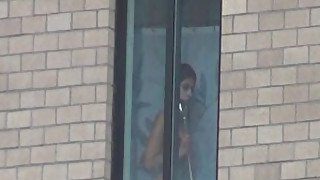 Window shower spy video.