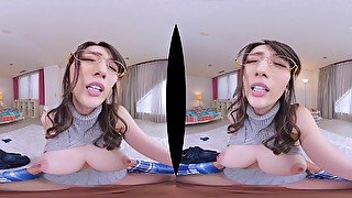 Japanese naughty stunner VR crazy sex clip