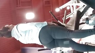 candid Latina at the gym