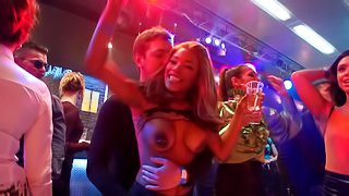 Fabulous European bitches sucking men's big cocks at a sex party