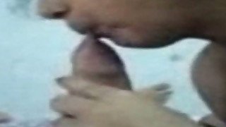 Hot and busty Indian wife gives blowjob to her husband