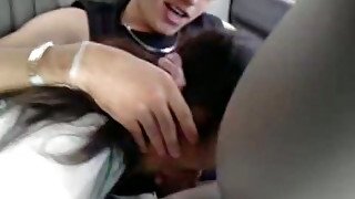 Friend paid cute young Malaysian whore to suck his dick in car