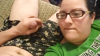 Masturbation and facial fun with a bbw single milf