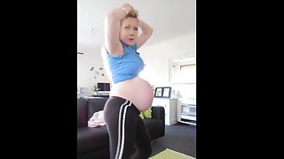 Sexy Blonde Preggo Knows How To Dance