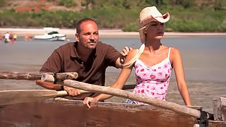 Awesome pussy drilling on the boat with amazing Diana Gold