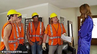Steamy Housewife Gangbanged by Construction Workers