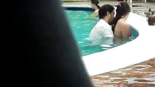 Sex in a public pool