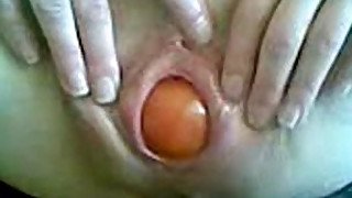 Bulgarian amateur pussy stretching, gaping, apple insertion