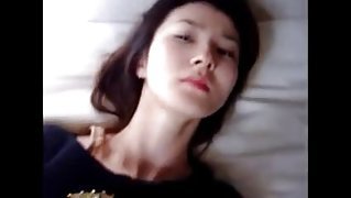 An asian girl gives a superb blowjob