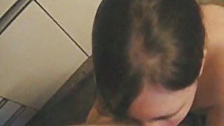 Deepthroat blowjob in the kitchen by my kinky brunette GF