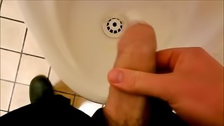 Almost Caught Cumming In Public Toilet Urinal