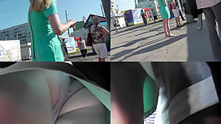 Upskirting video shows amazing skinny ass of a blonde