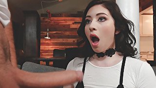 Gigantic Throbbing Dick Surprises Beautiful Brunette