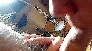 Closeup POV video of wife sucking hairy cock and deepthroating