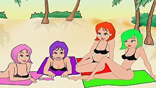 Kandie girls on beach