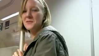 Cute Blonde German Hot Blowjob In Train