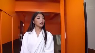 Mouth fucked Japanese hardcore hottie does a sexy group scene