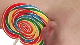 Playful lesbians lick pussies and sweet lolly pop