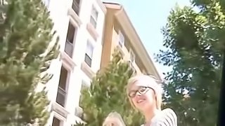 Adorable short haired blonde teen picked up off the street