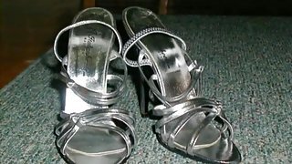 Vintage : wifes silver italian sandals 12cm heels