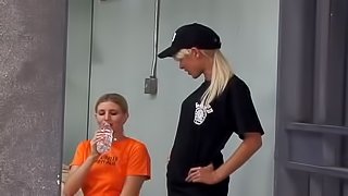 The prisoner and security guard having wild lesbian sex