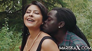 Interracial Lovemaking Close To The Nature