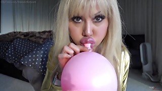 bimbo - big silicone tits teasing solo on webcam