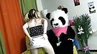 Teens dancing with Panda turns into crazy fuck