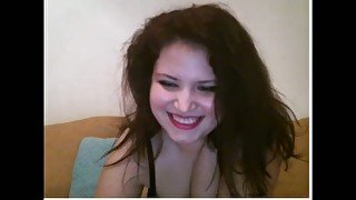I expose my mega boobs and my fat pierced belly in hot webcam solo