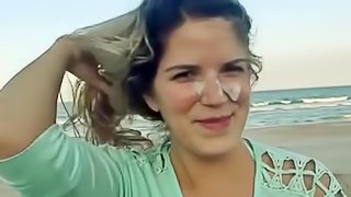 Lucky man having sex one the beach