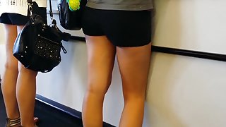 candid Latina booty shorts