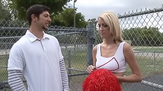 He cums inside the sexy cheerleader and knocks her up