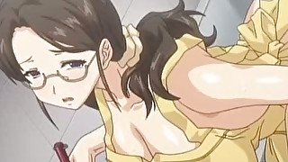 Hot anime clip with busty sexy wifey getting banged at kitchen rough