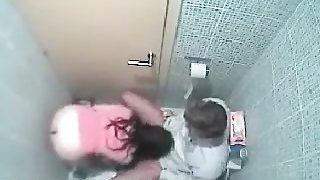My crazy GF fucked me in the WC room