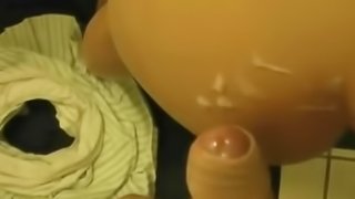 Sexy chick is getting cum on her ass