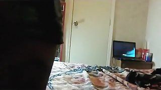 girl tapes herself stripping and masturbating with a toy