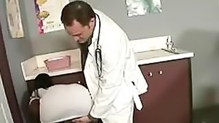 Horny Doctor Gets a Hot Interracial Blowjob From a Sassy Ebony Nurse
