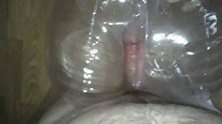 Clear see through inflatable sex doll with my dick in side her