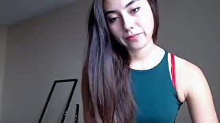 Cute camgirl gets naked and then she fucks herself with her pink dildo