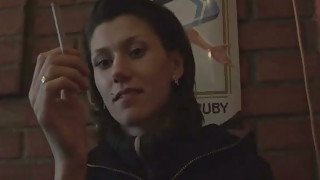 Czech chick Zlata gives deepthroat blowjob in a public place
