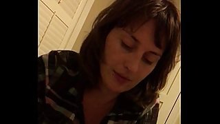 Blowjob from neighbor ends with cum in mouth swallow