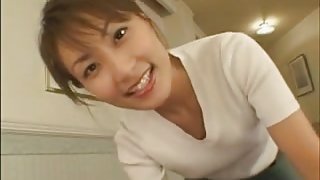 Japanese strapon girlfriend Natsumi cums (censored)