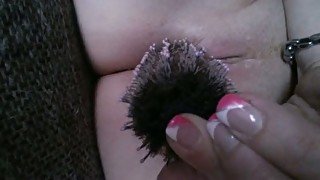 Steamy but weirdly taped vid of masturbating her wet cunt BBW