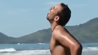 Sweaty, hardcore gay fucking as two Latin guys get busy on the beach