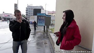 Big nose chick from Russia Olga gets intimate with one stranger guy