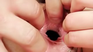 Close-up masturbation with slender busty Mazzy